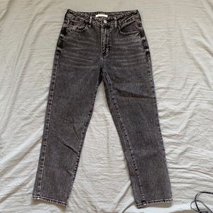 Pacsun Women’s Mom Jean, Black Acid Wash